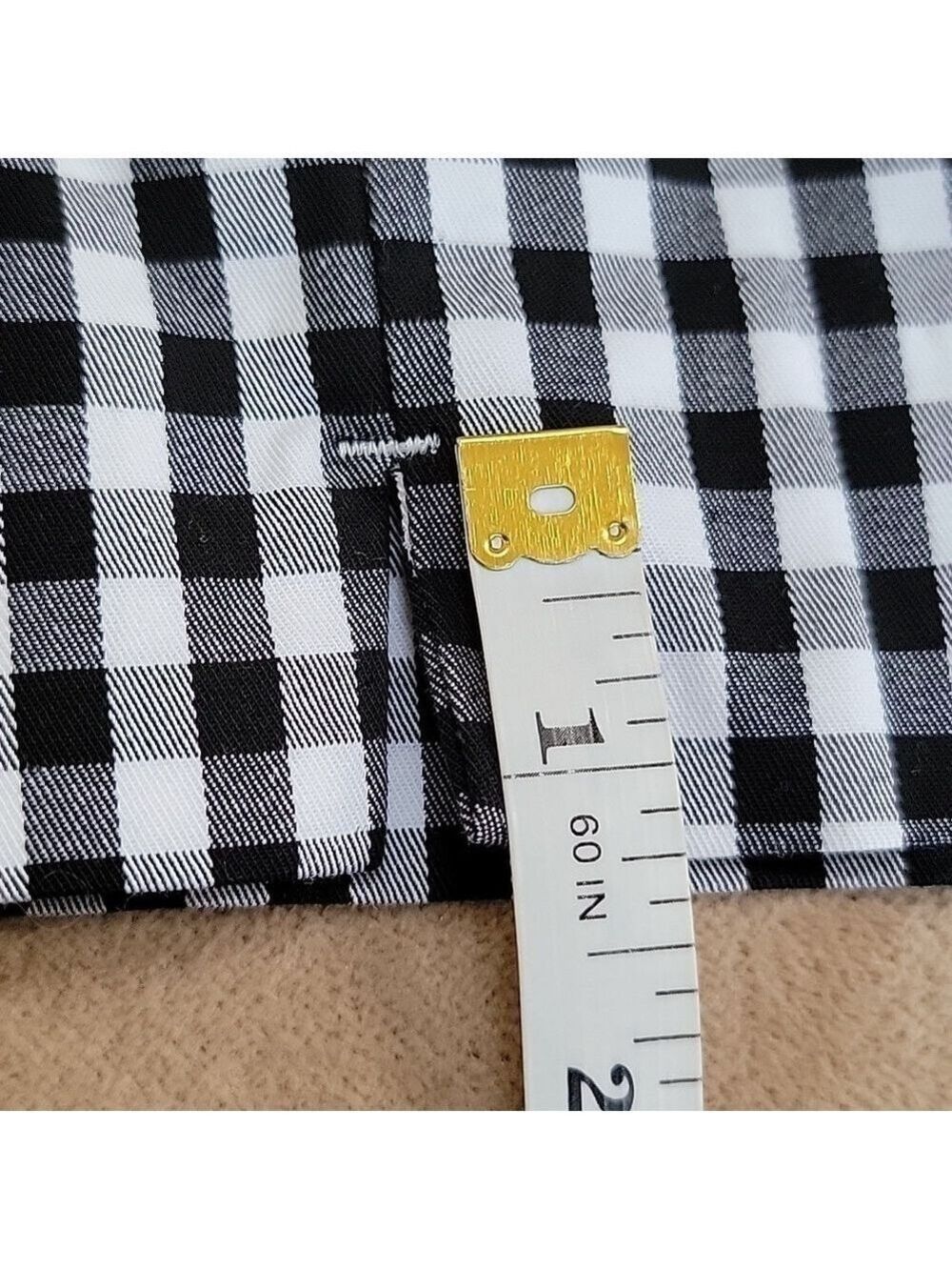 Ann Taylor Factory Black/White Vichy Gingham Checked Ankle Pants Size 8 EUC - Picture 13 of 13